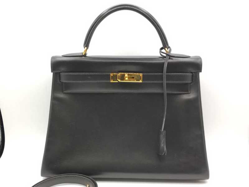 エルメス買取 ケリー32 ボックススカーフ ブラック